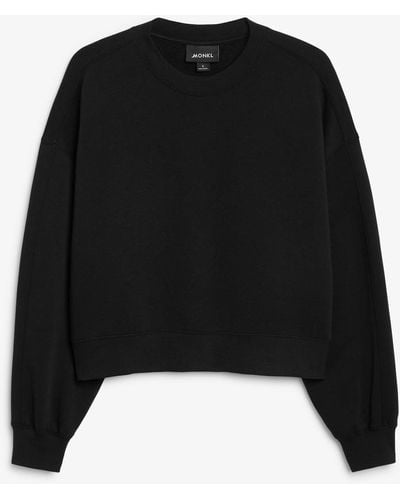 Monki Sweatshirt mit rundhals - Schwarz