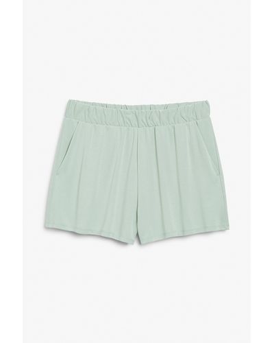 Monki Green Super-soft Shorts - White