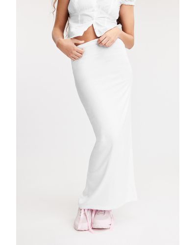 Monki Jersey Pencil Skirt - White