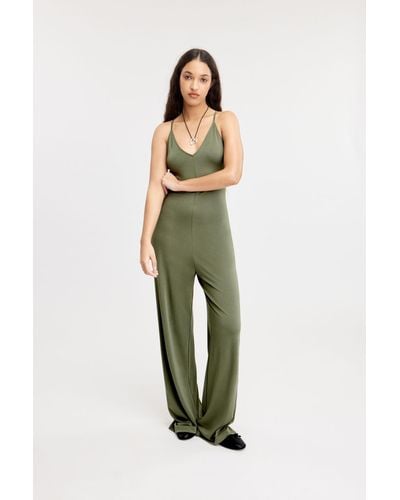 Monki Sleeveless Long Jumpsuit - Green