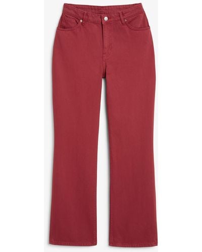 Monki Nea highwaist-jeans mit bootcut - Rot