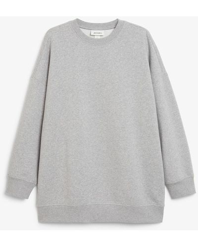 Monki Oversize-pullover mit rundhalsausschnitt grau