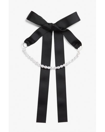 Monki Bow Choker Necklace - Black