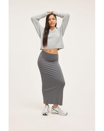 Monki Jersey Pencil Skirt - Grey