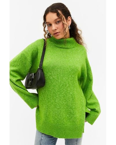 Oversized green turtleneck clearance sweater