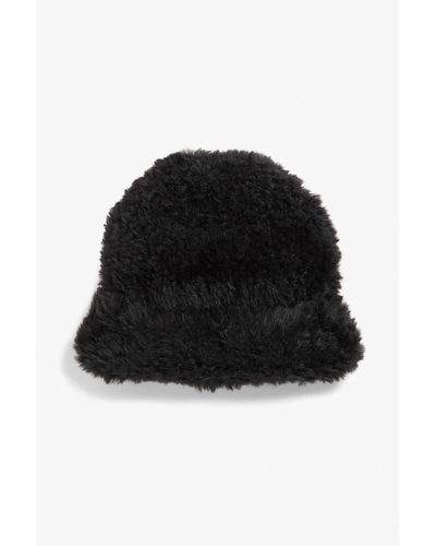 Monki Faux Fur Docker Hat - Black