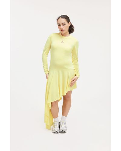 Monki Asymmetric Midi Dress - Yellow