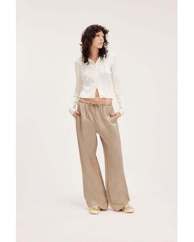Monki Relaxed Dressy Trousers - Natural