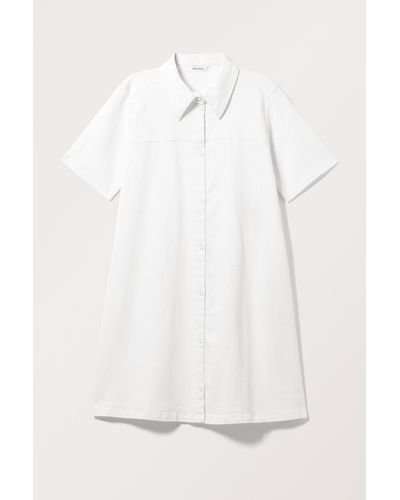 Monki Short Sleeve Shirt Dress - White