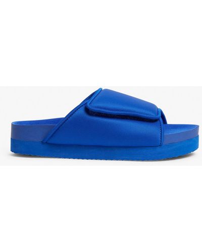 Monki Blue Padded Flatform Sandals