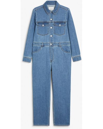 Monki Oversize Blue Denim Boiler Suit