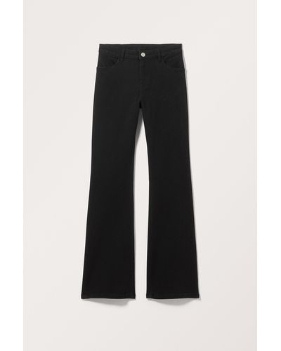 Monki Regular Waist Cotton Trousers - Black