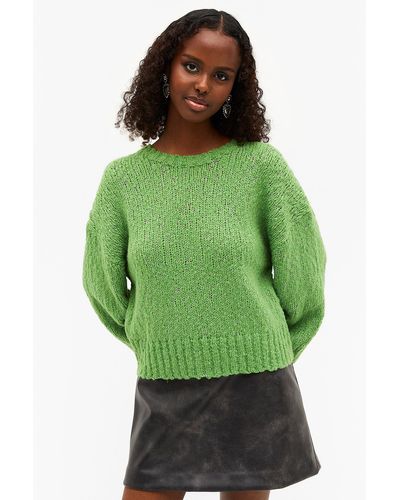 Monki Structured Knit Sweater - Green