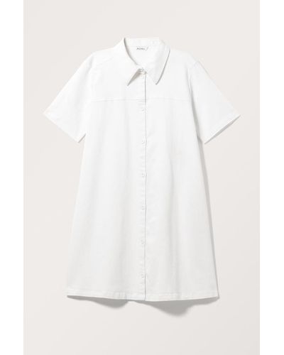 Monki Kurzarm-Hemdkleid - Weiß