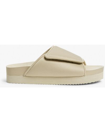 Monki Beige Padded Flatform Sandals - Natural