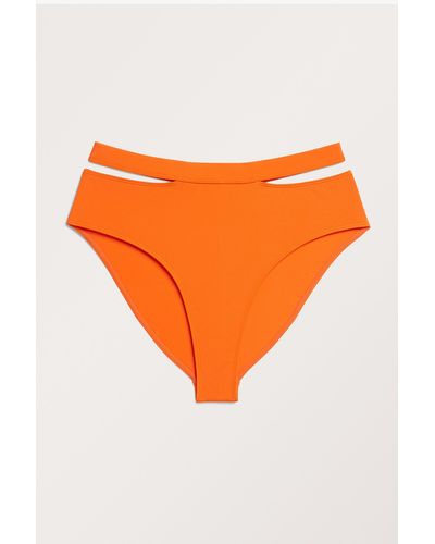 Monki Side Cut-out Orange Bikini Briefs