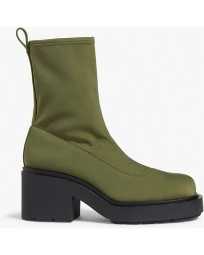 Monki Chunky Heel Sock Boots - Green