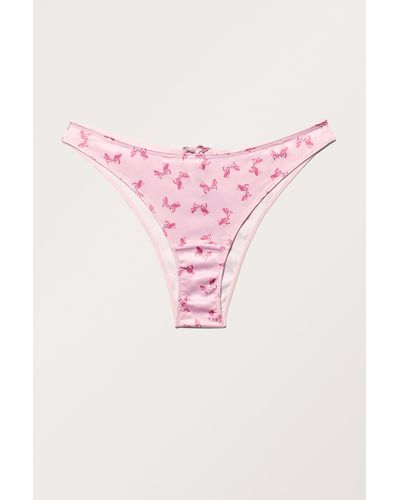 Monki Shiny Lace Briefs - Pink