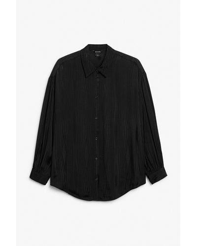 Monki Black Oversize Dress Shirt