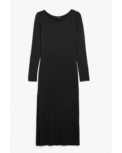 Monki Long Sleeve Bodycon Dress - Black