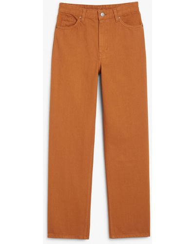 Monki Taiki High Waist Straight Leg Jeans - Orange