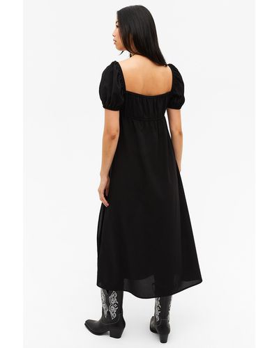 Monki Square Neck Midi Dress - Black