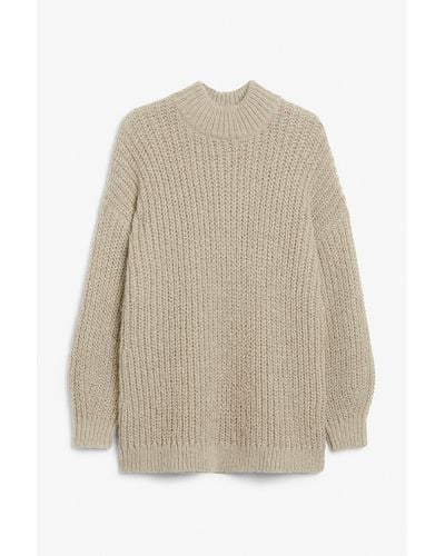 Monki Chunky Knit Sweater - Natural