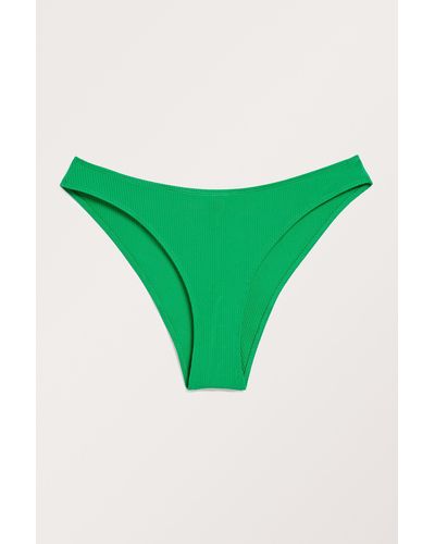 Monki Green Ribbed Bikini Briefs