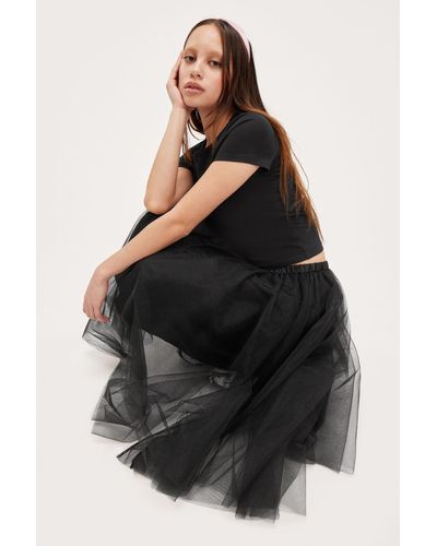 Monki Midi Tulle Skirt - Black