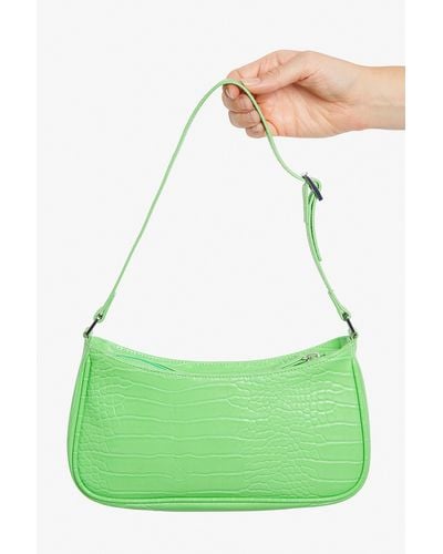 Monki Bright Green Faux Croc Small Hand Bag