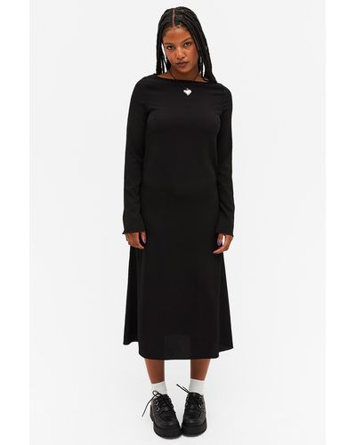 Monki Scoop Neck Bodycon Maxi Dress - Black