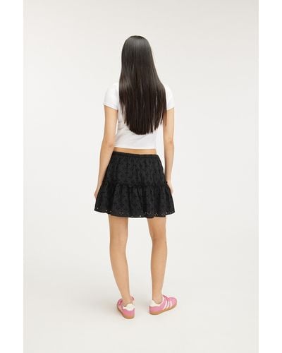 Monki Short Ruffled Skirt - Black