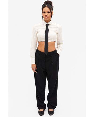 Monki Relaxed Tailored Trousers - Black
