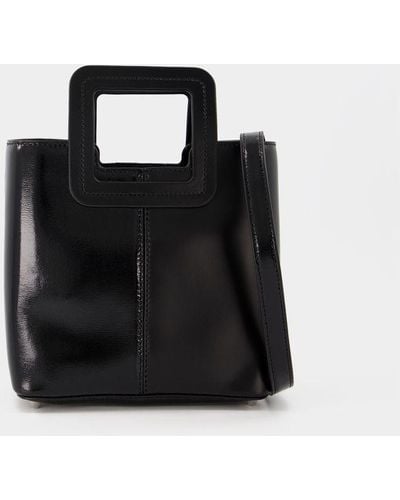 STAUD Mini Shirley Split Leather Bag - Black