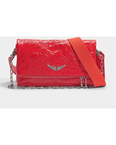 Zadig & Voltaire Rocky Creased Bag In Red Cow Leather