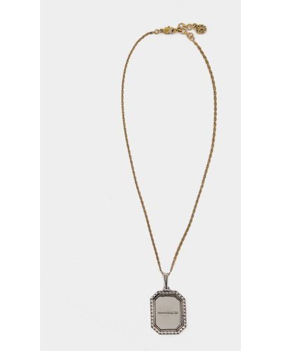Alexander McQueen Brass Plate Med Cameo Necklace - Metallic