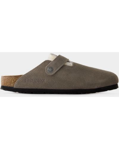 birkenstock boston wool lined mules
