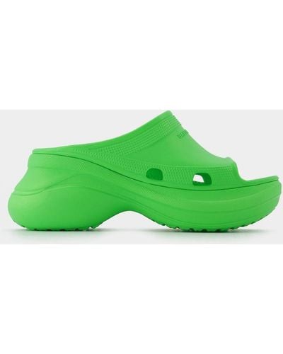 Balenciaga Pool Crocs Slide Rub - Green