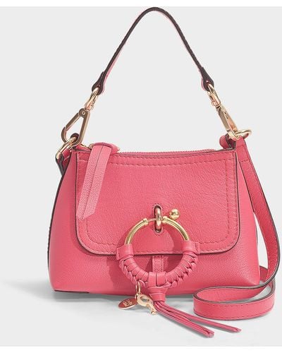See By Chloé Joan Mini Hobo Bag In Ardent Pink Grained Leather