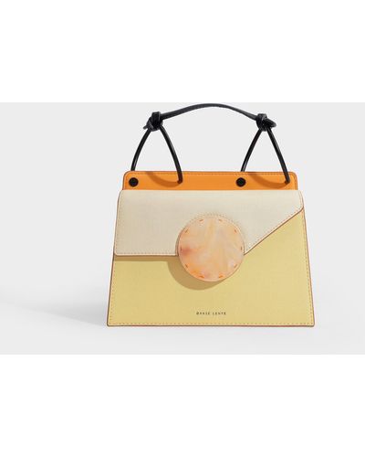 Danse Lente Phoebe Bis Bag In Marshmallow And Pumpkin Leather - Natural