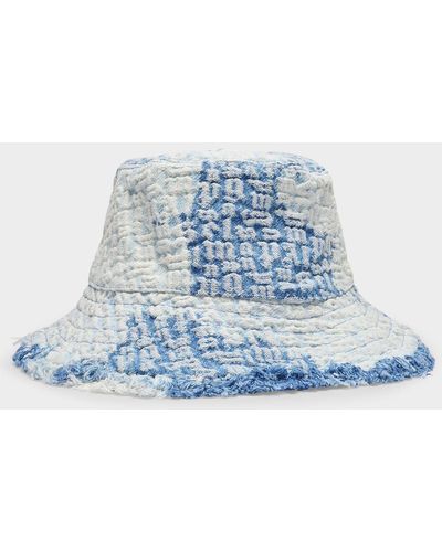 Palm Angels Monogram Fedora Hat Light Blue White Hats