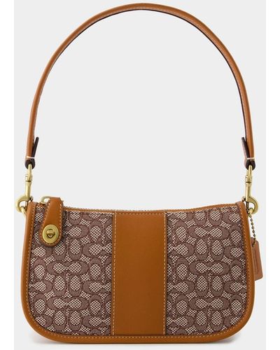 COACH Swinger 20 Hobo Bag - - Leather - Cocoa - Brown