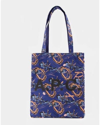 A.P.C. Lou Reversible Shopper Bag - Blue