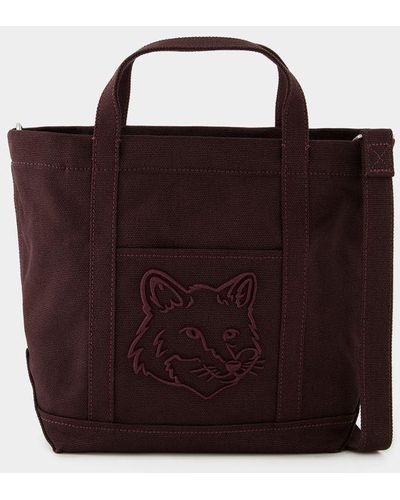 Maison Kitsuné Mini Fox Head Tote Bag - Purple