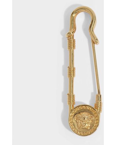 Versace Medusa Safety Pin Brooch - Metallic