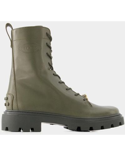 Tod's Gomma Pesante Boots - Green