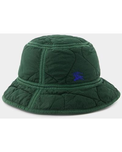 Burberry Quilted Bucket Hat - Green