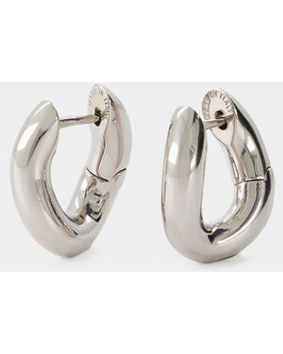 Balenciaga Loop Xxs Silver-tone Brass Earrings - Metallic