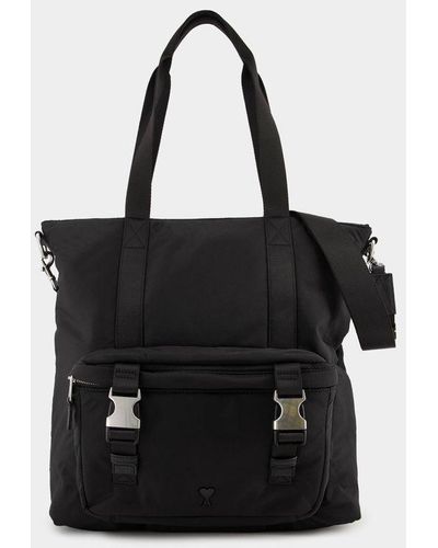 Ami Paris Ami De Coeur Shopper Bag - Black