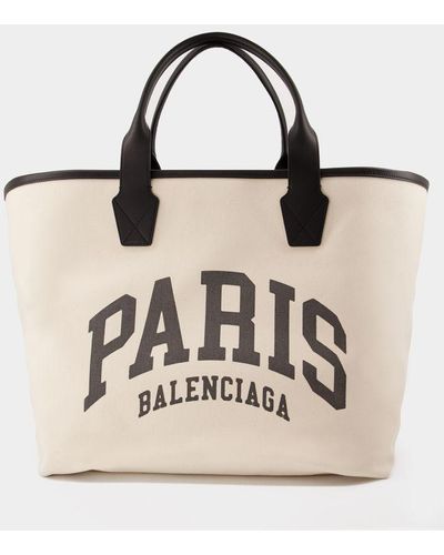 Balenciaga Jumbo Paris Cities Tote, Large, - Natural
